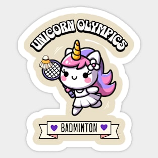 Badminton Unicorn Olympics 🦄 - Smash It! Sticker